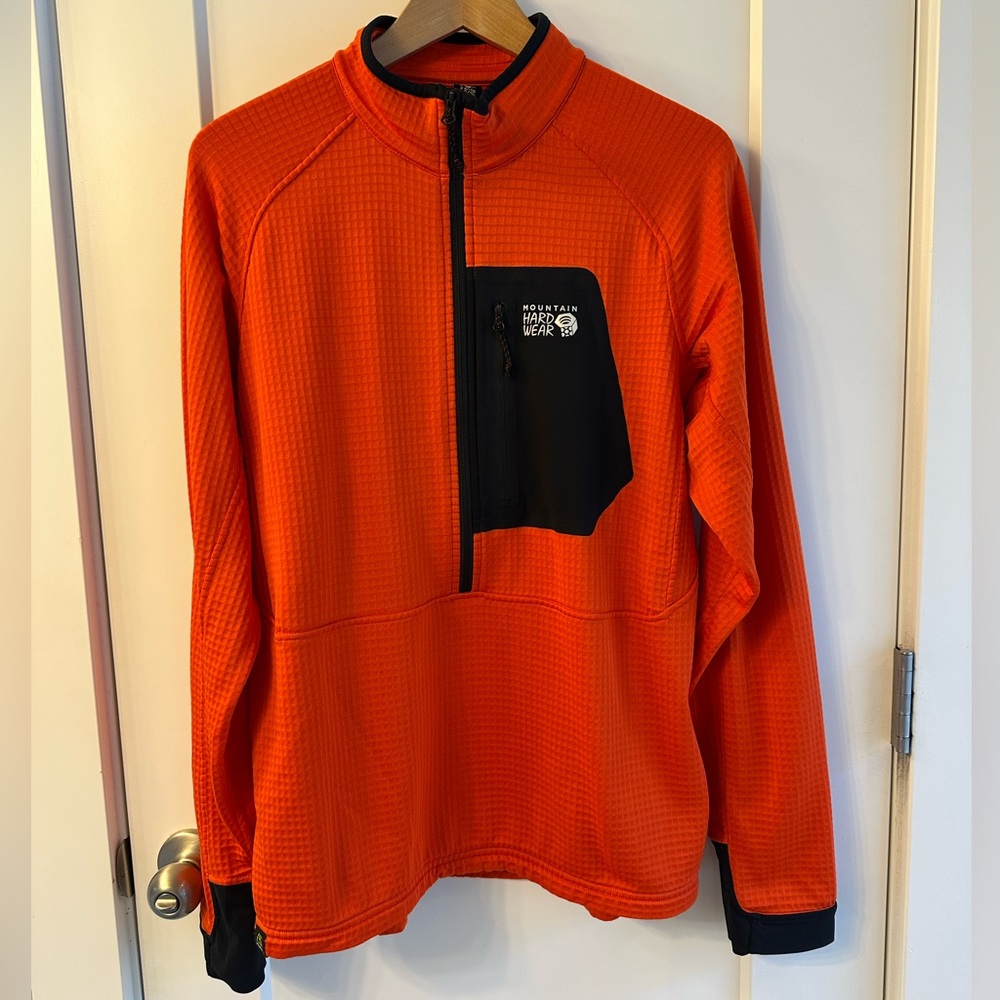Mountain Hardwear Men's Vibrant Orange Lightweight Half Zip